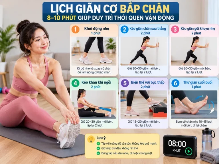 Bài tập giãn cơ bắp chân: 7 động tác giảm căng cứng tại nhà